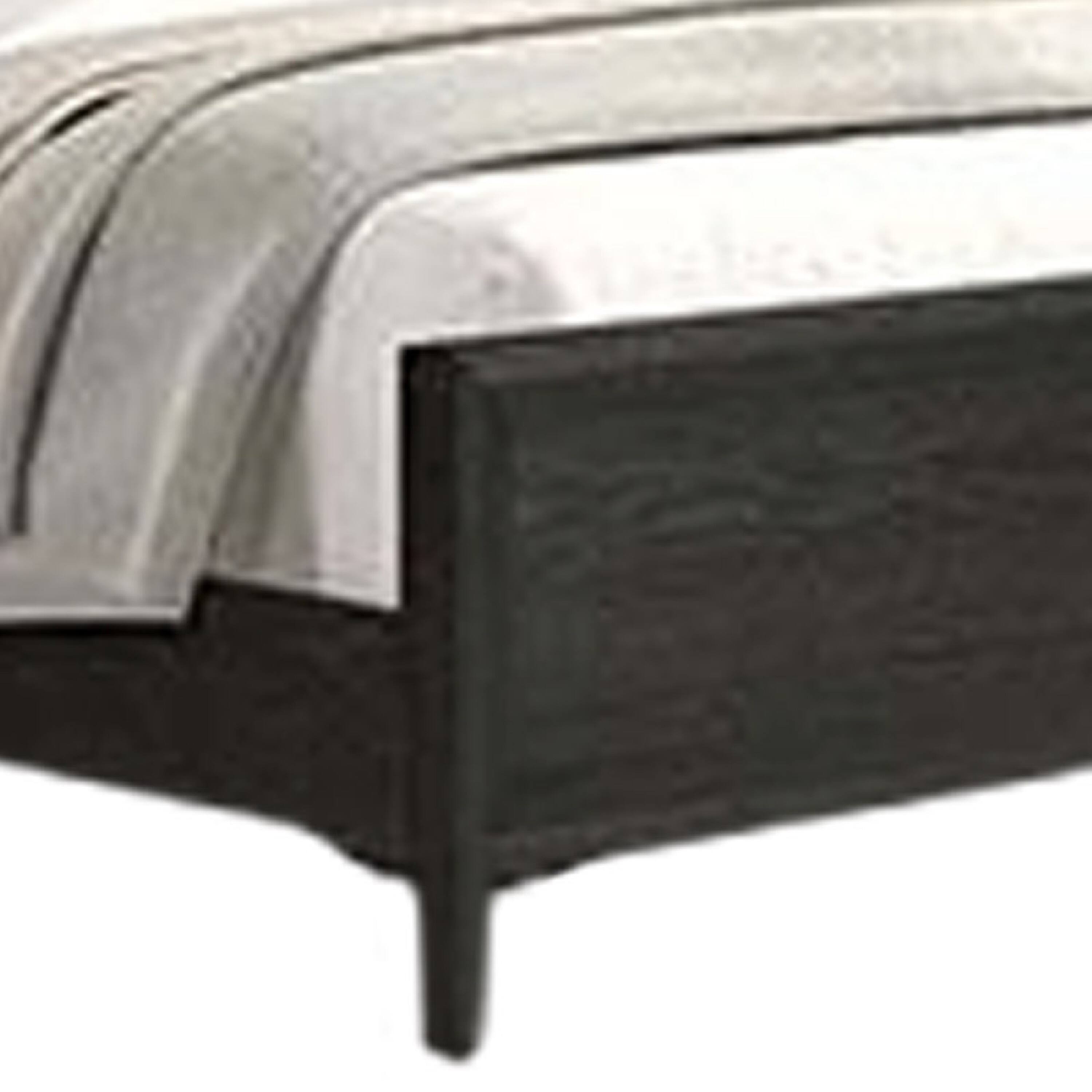 Alt View 3. Manhattan Lane - Kaira Queen Size Bed, Metal Accents, Espresso Brown Solid Rubberwood - Espresso Brown, Black.