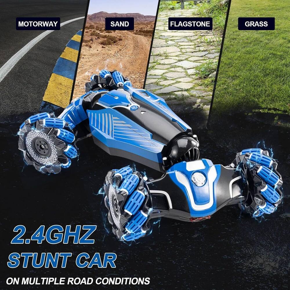 MOTORWAY SAND FLAGSTONE GRASS  
2.4GHZ STUNT CAR  
ON MULTIPLE ROAD CONDITIONS