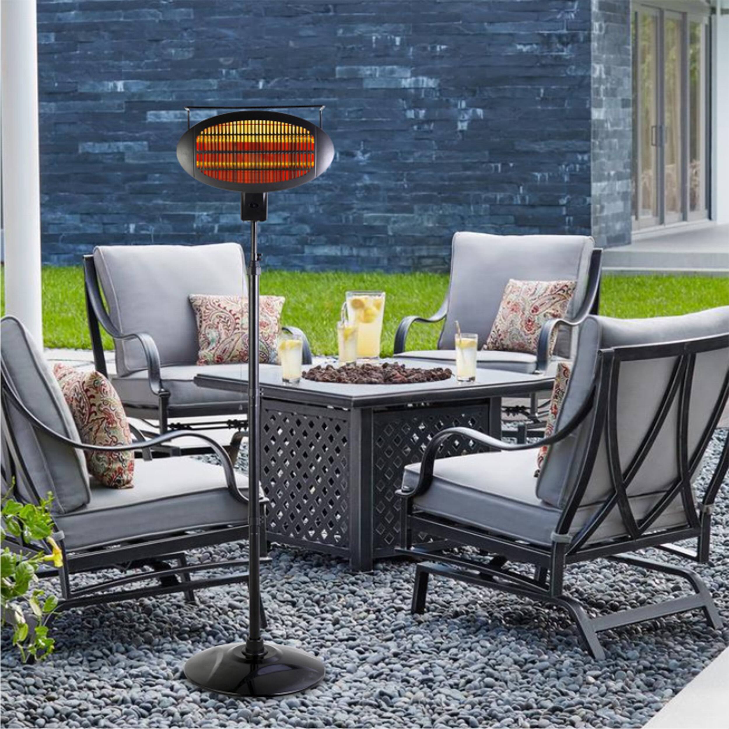 Alt View 7. Optimus - Optimus Garage-Outdoor Floor Standing Infrared Patio Heater with Remote - Black.