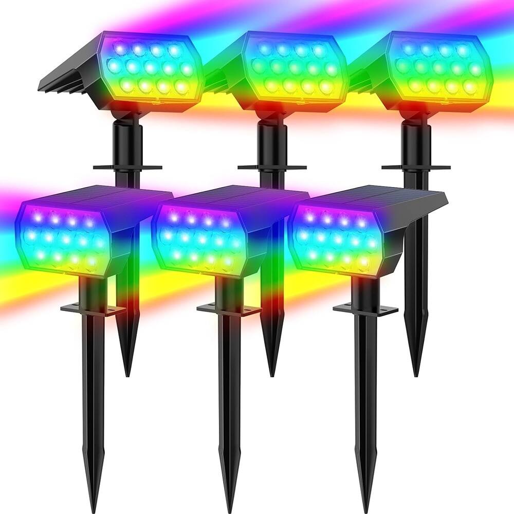 MOSZAR LLC - RGB Landscape Spotlights with 7 Modes for Garden Yard, waterproof - Multicolor