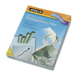 Apollo - VPP201CE-A 8.5 in. x 11 in. Plain Paper Laser Transparency Film with Handling Strip - Black on (100/Box) - Clear