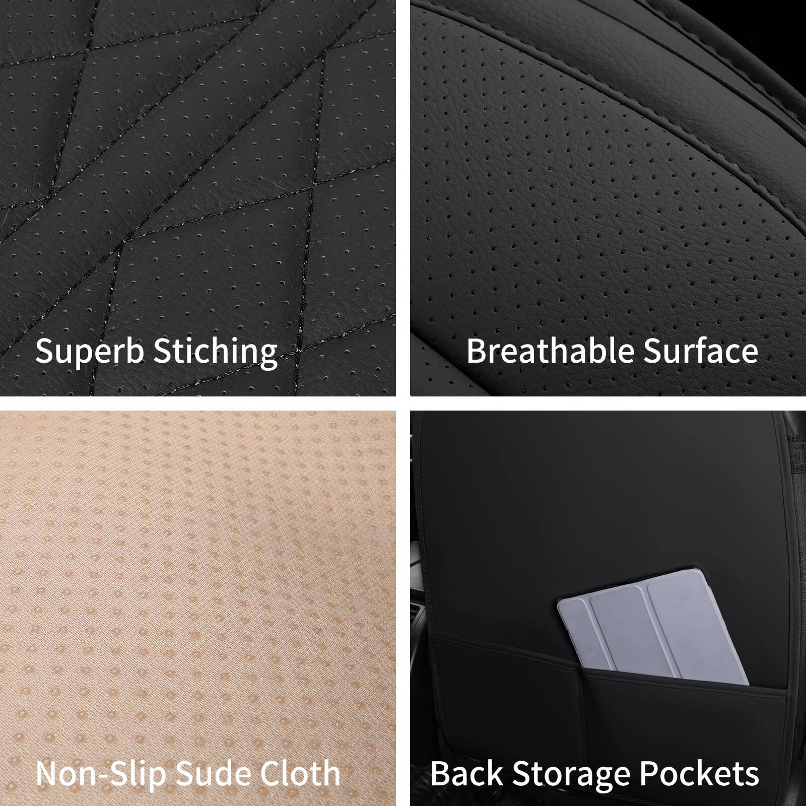 Superb Stitching  
Breathable Surface  
Non-Slip Suede Cloth  
Back Storage Pockets