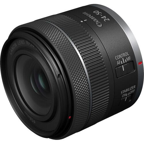 LENS Rt L CANON Canon 24-50 CONTROL MF AF1LIMF AF STABILIZER ON/OFF $58mm