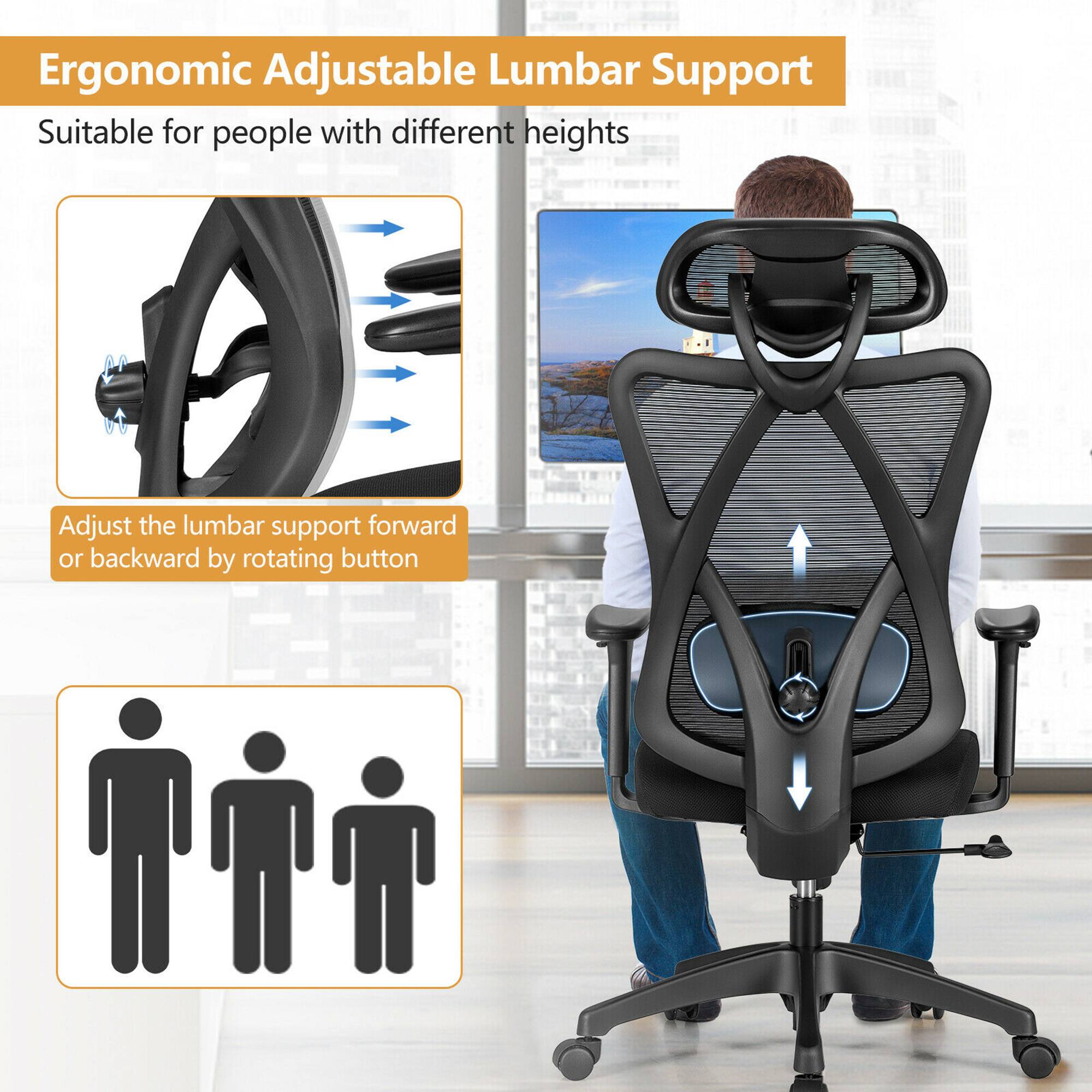 Ergonomic Adjustable Lumbar Support

Suitable for people with different heights

Adjust the lumbar support forward or backward by rotating button