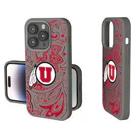 Keyscaper - NCAA - Utah Utes Paisley iPhone Soft Touch Case - 15 - Gray