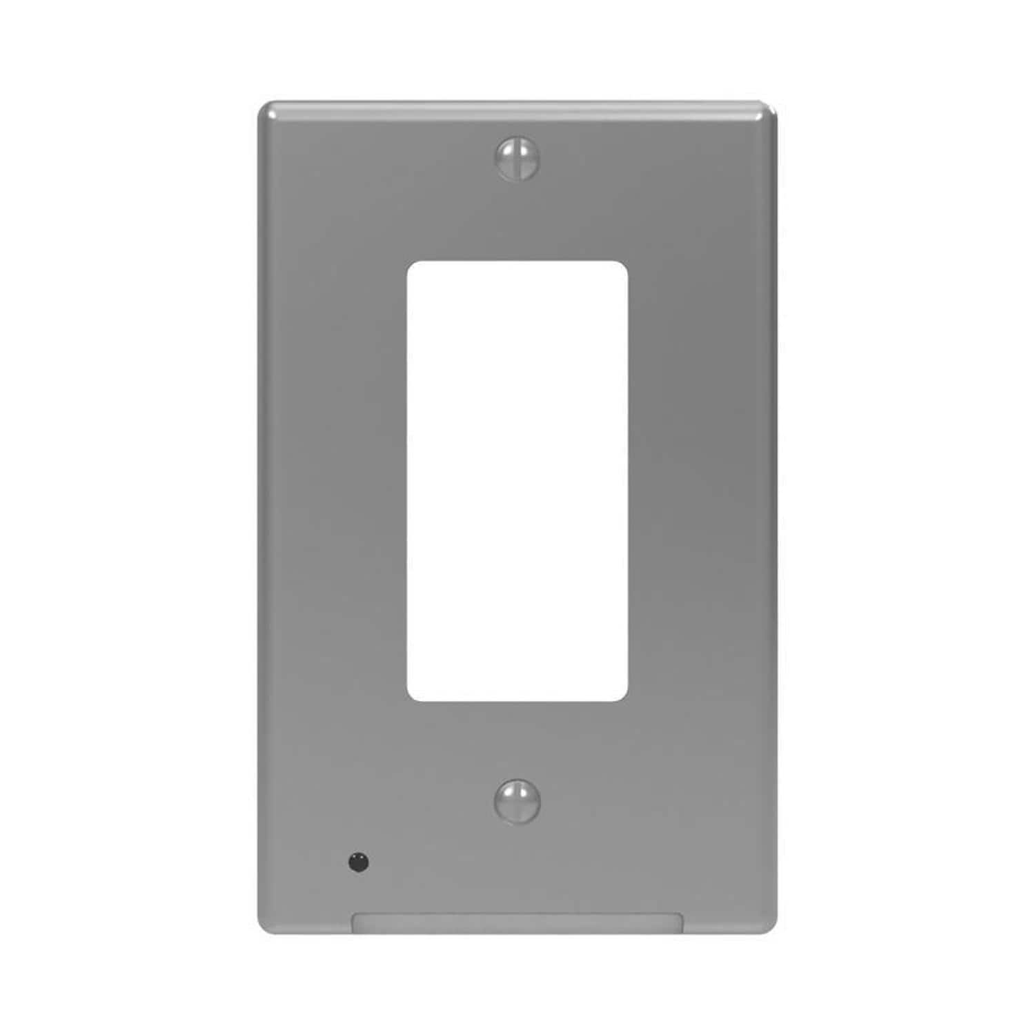 Westek - LumiCover Satin 1 gang Plastic Decorator Nightlight Wall Plate 1 pk - Nickel