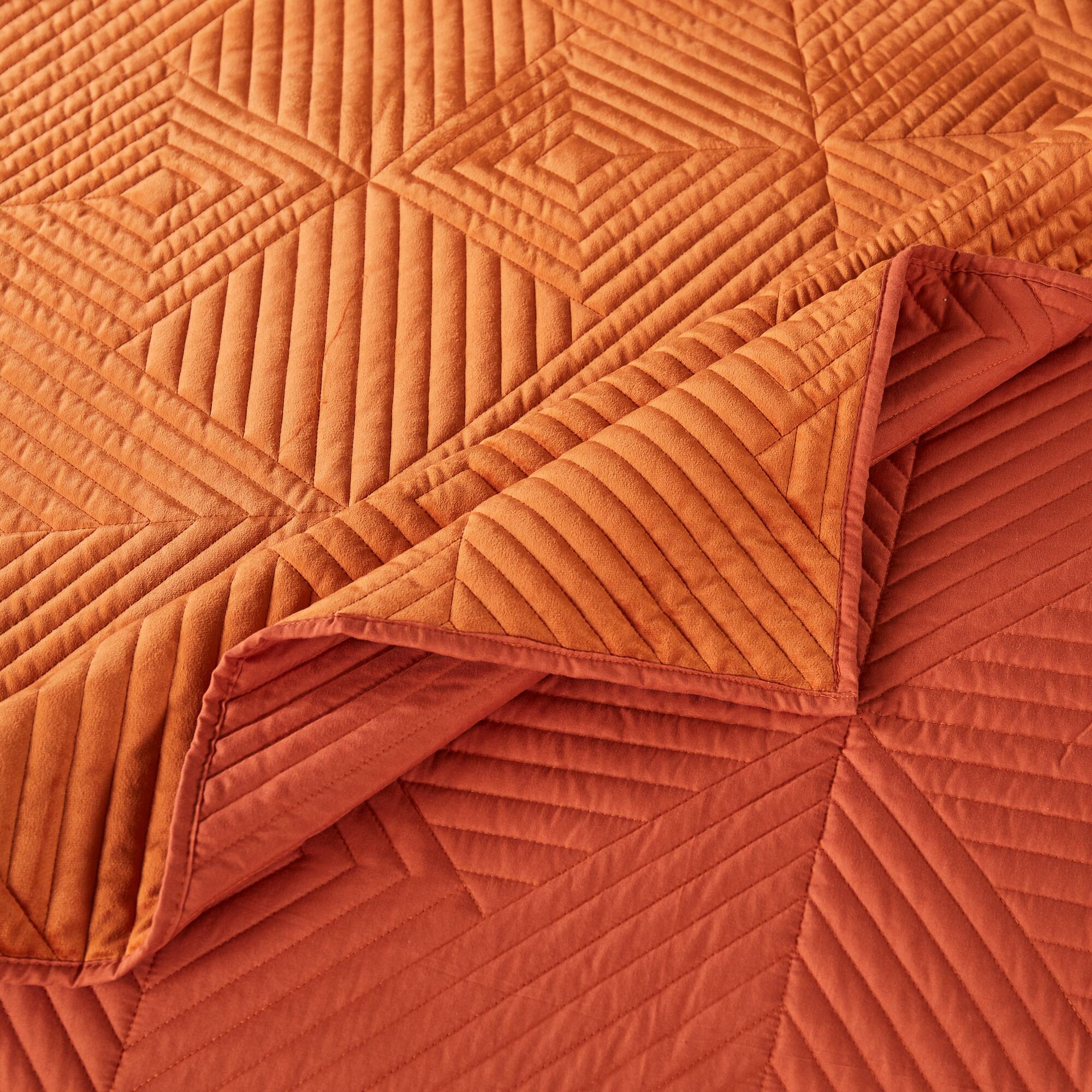 Angle. BreeBe - Riviera Velvet Spice Sham Standard - Spice.