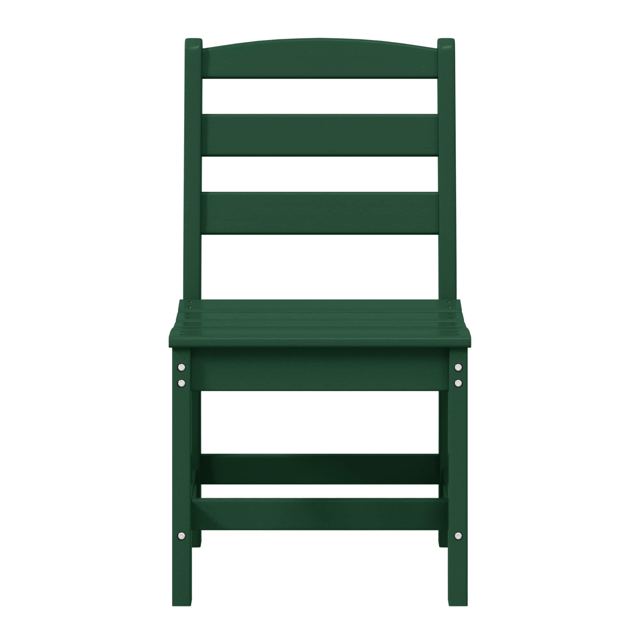 WestinTrends - Ashore Outdoor HDPE Patio Classic Armless Dining Side Chair - Dark Green