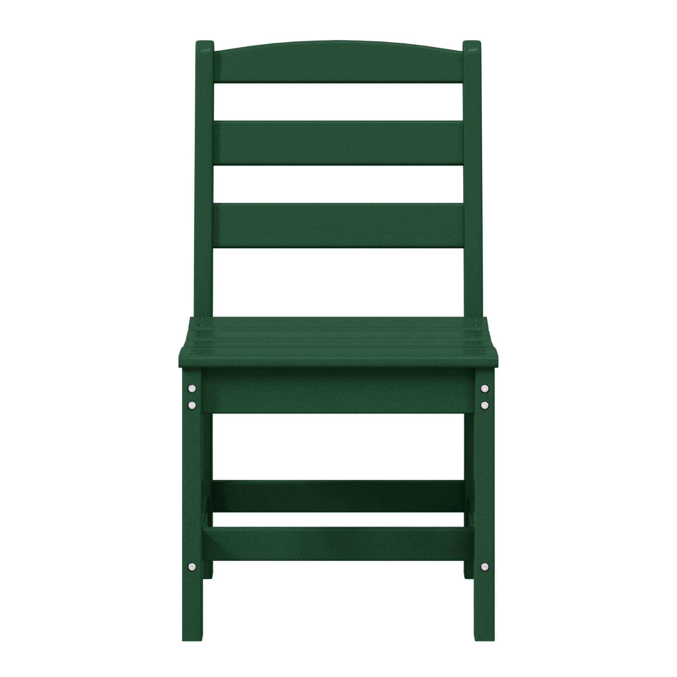 Alt View 1. WestinTrends - WestinTrends Ashore 7-Piece HDPE Outdoor Rectangular Patio Dining Table Set with Side Chairs - Dark Green.