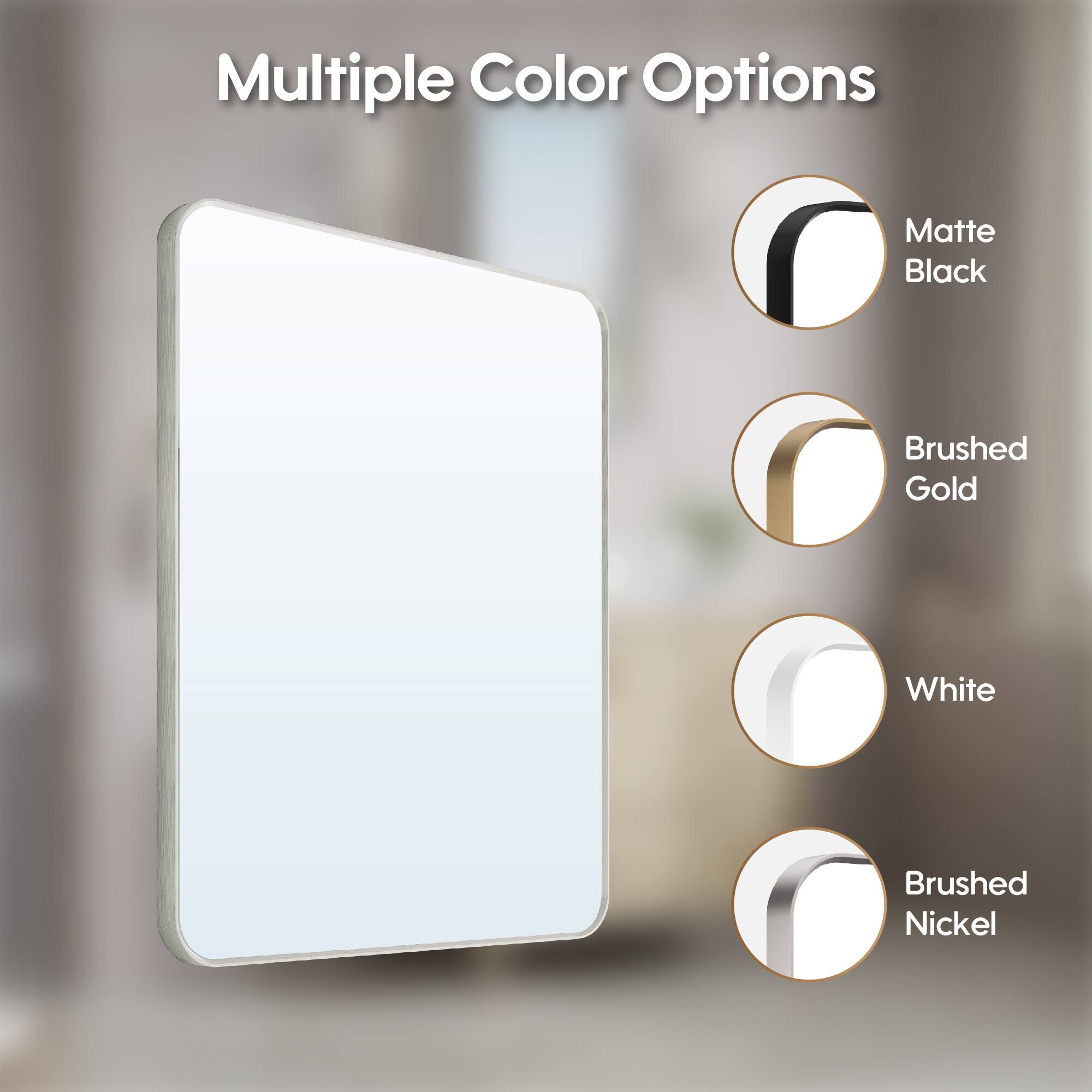 Multiple Color Options: Matte Black, Brushed Gold, White, Brushed Nickel