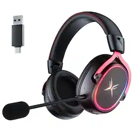 VEAT00L - TAGRY K3 Wireless Gaming Headset: 2.4GHz/Bluetooth, 7.1 Surround Sound, 70H Playtime, ENC Mic, Over-Ear - 黑色