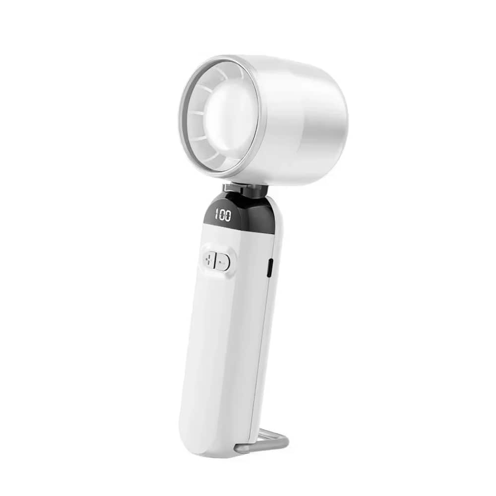 Cluzine - Bladeless Turbine Handheld Portable Fan, Ultra-Strong Wind,Type-C Charging, Digital Display