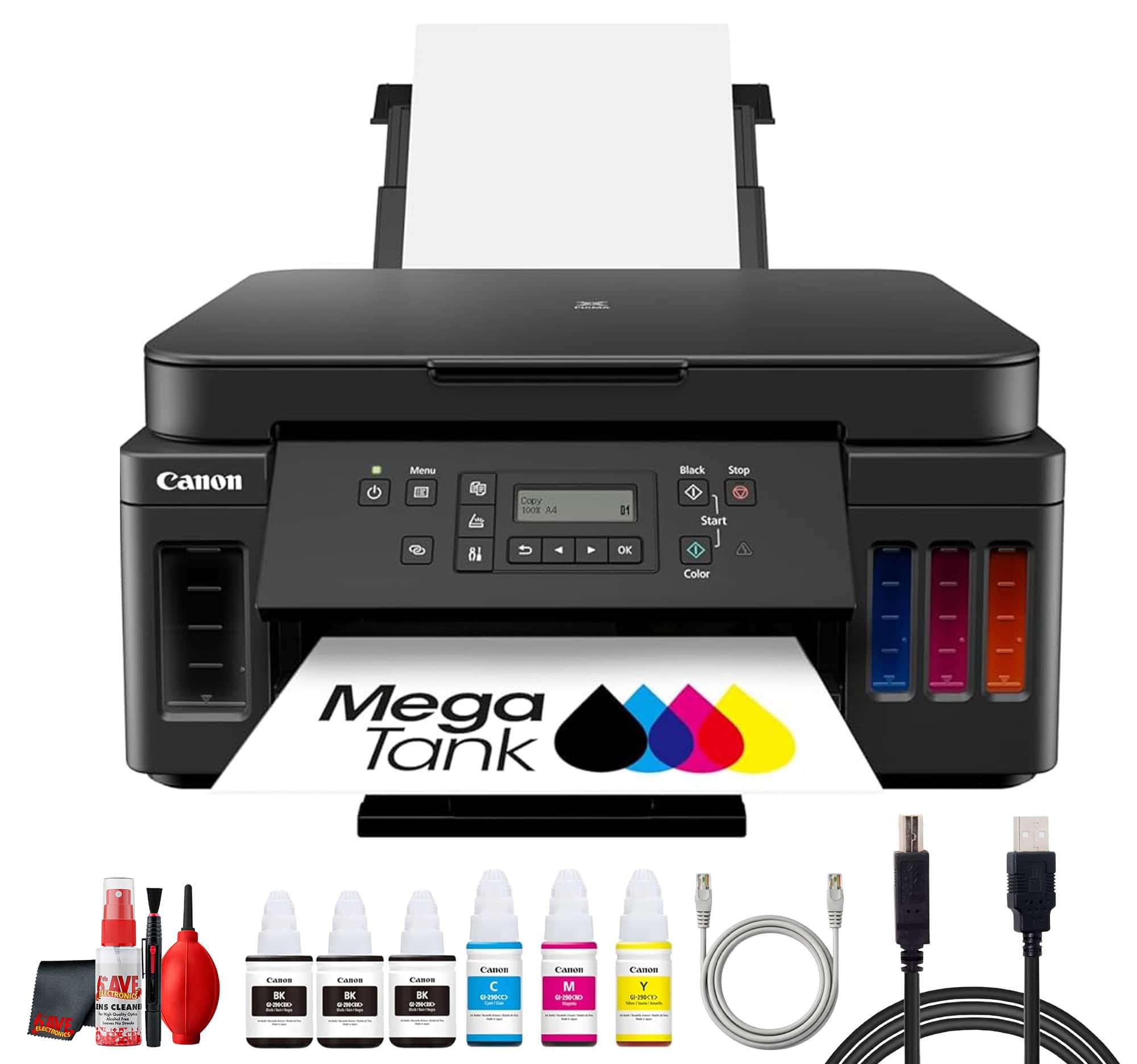 Canon - PIXMA G6020 MegaTank Wireless All-in-One Printer Bundle