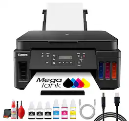 Canon - PIXMA G6020 MegaTank Wireless All-in-One Printer Bundle