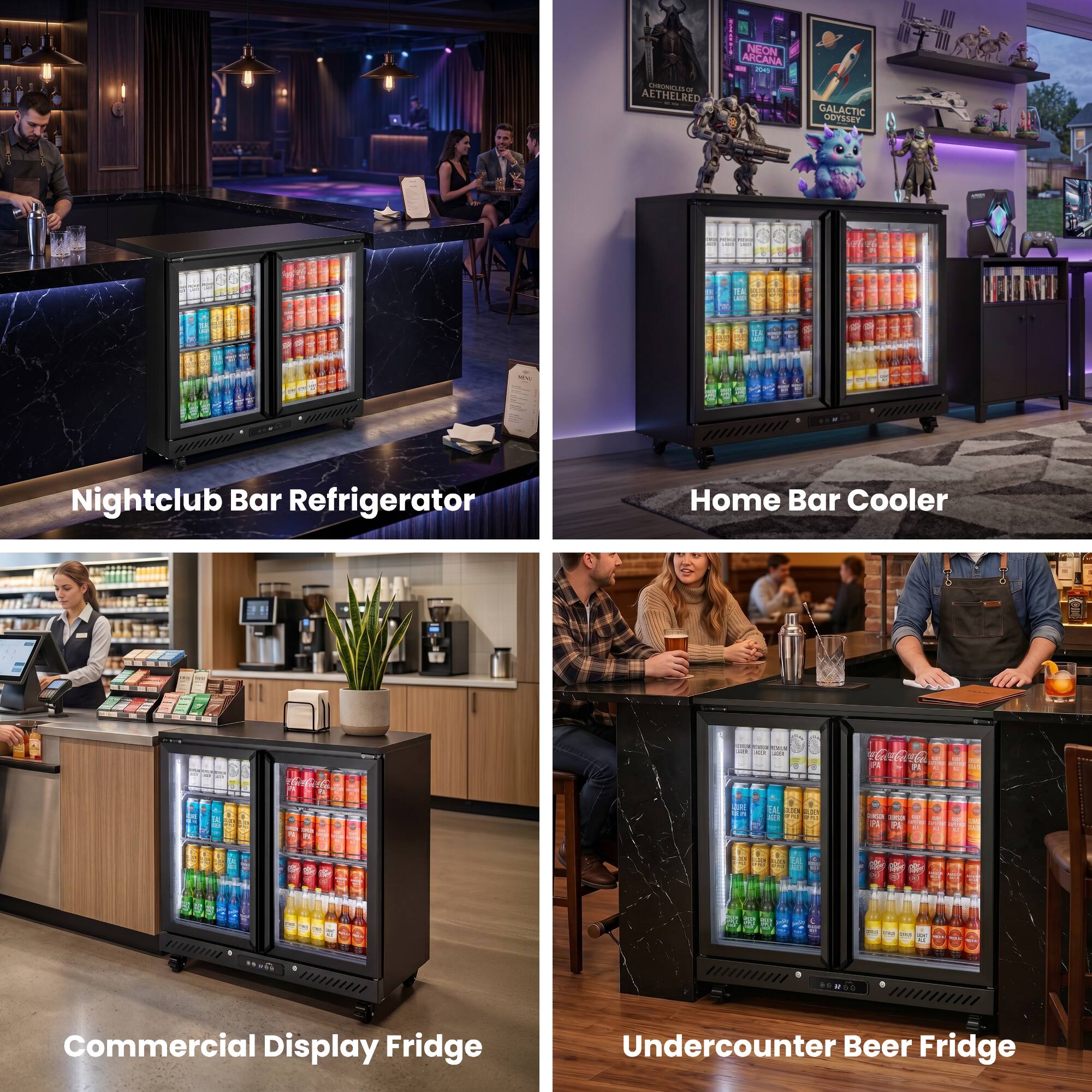 Nightclub Bar Refrigerator  
Home Bar Cooler  
Commercial Display Fridge  
Undercounter Beer Fridge