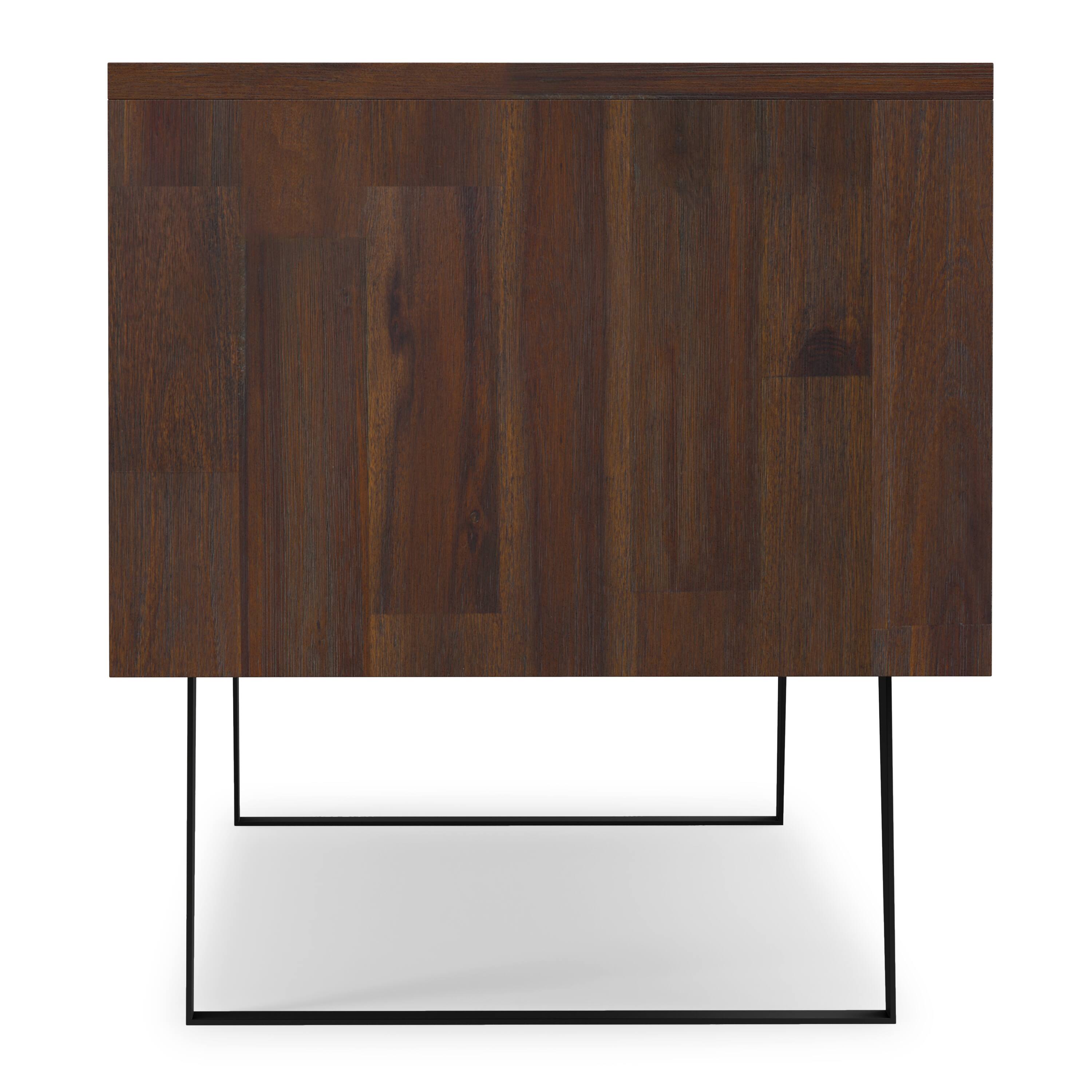 Alt View 1. Simpli Home - Lowry SOLID ACACIA WOOD 72 inch TV Media Stand in Distressed Charcoal Brown For TVs up to 80 inches - Distressed Charcoal Brown.