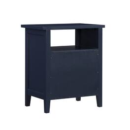 Spaco - 2 Drawer Nightstand, Midnight, Storage Cabinet for Bedroom - Dark Blue