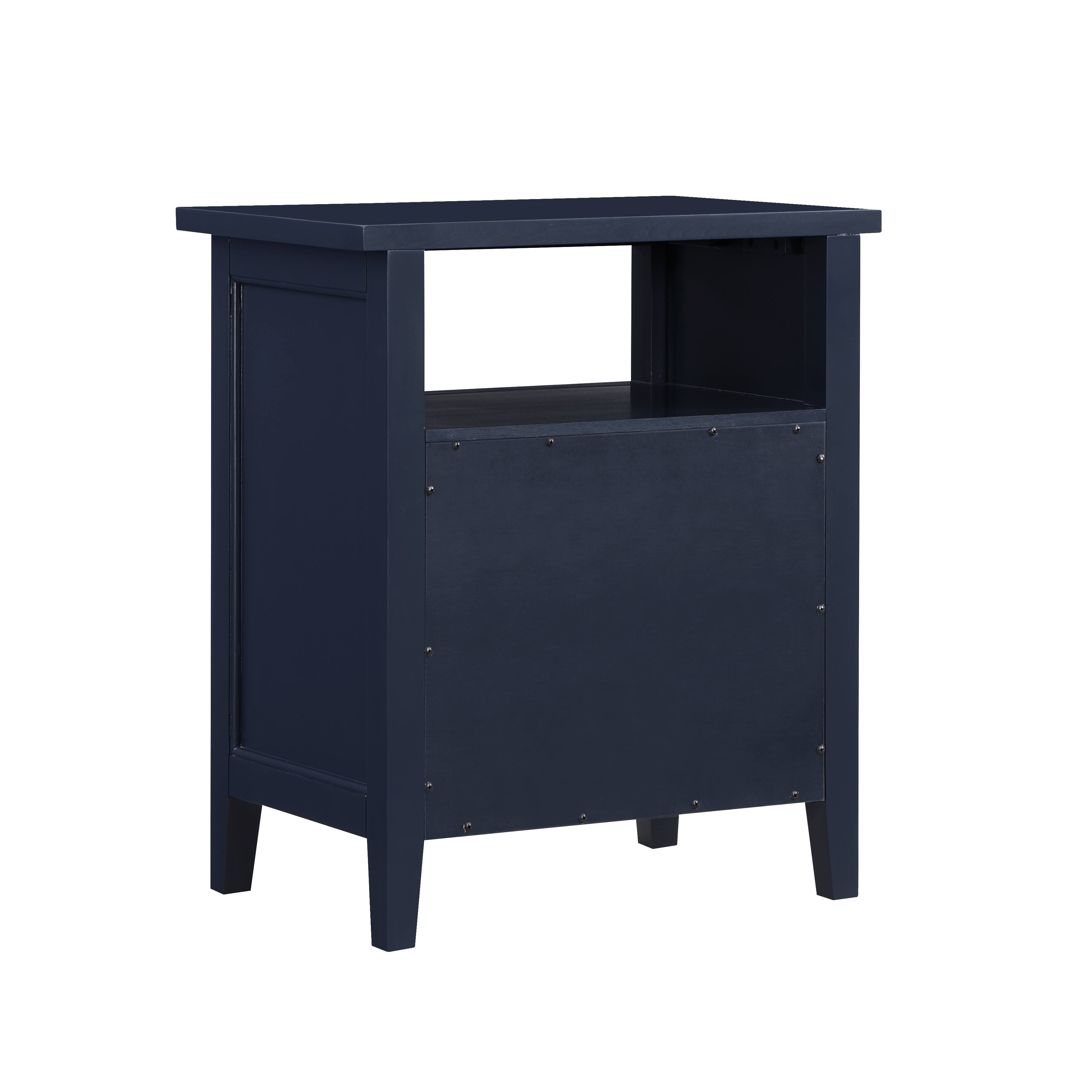 Front. Spaco - Spaco 2 Drawer Nightstand, Midnight, Storage Cabinet for Bedroom - Dark Blue.
