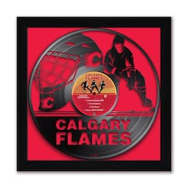Sporticulture - Calgary Flames 13" x 13" Framed Vinyl Record Art Print - Red