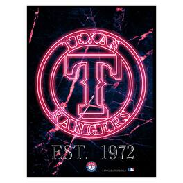 Fan Creations - Texas Rangers 12'' x 16'' Framed Circle Logo Print - Black