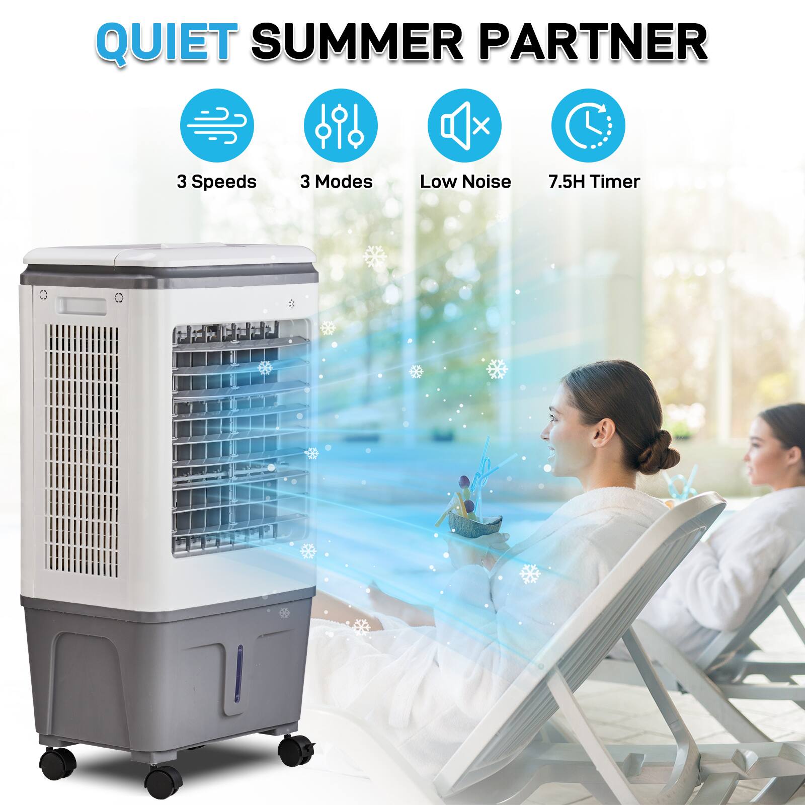 QUIET SUMMER PARTNER  
3 Speeds  
3 Modes  
Low Noise  
7.5H Timer