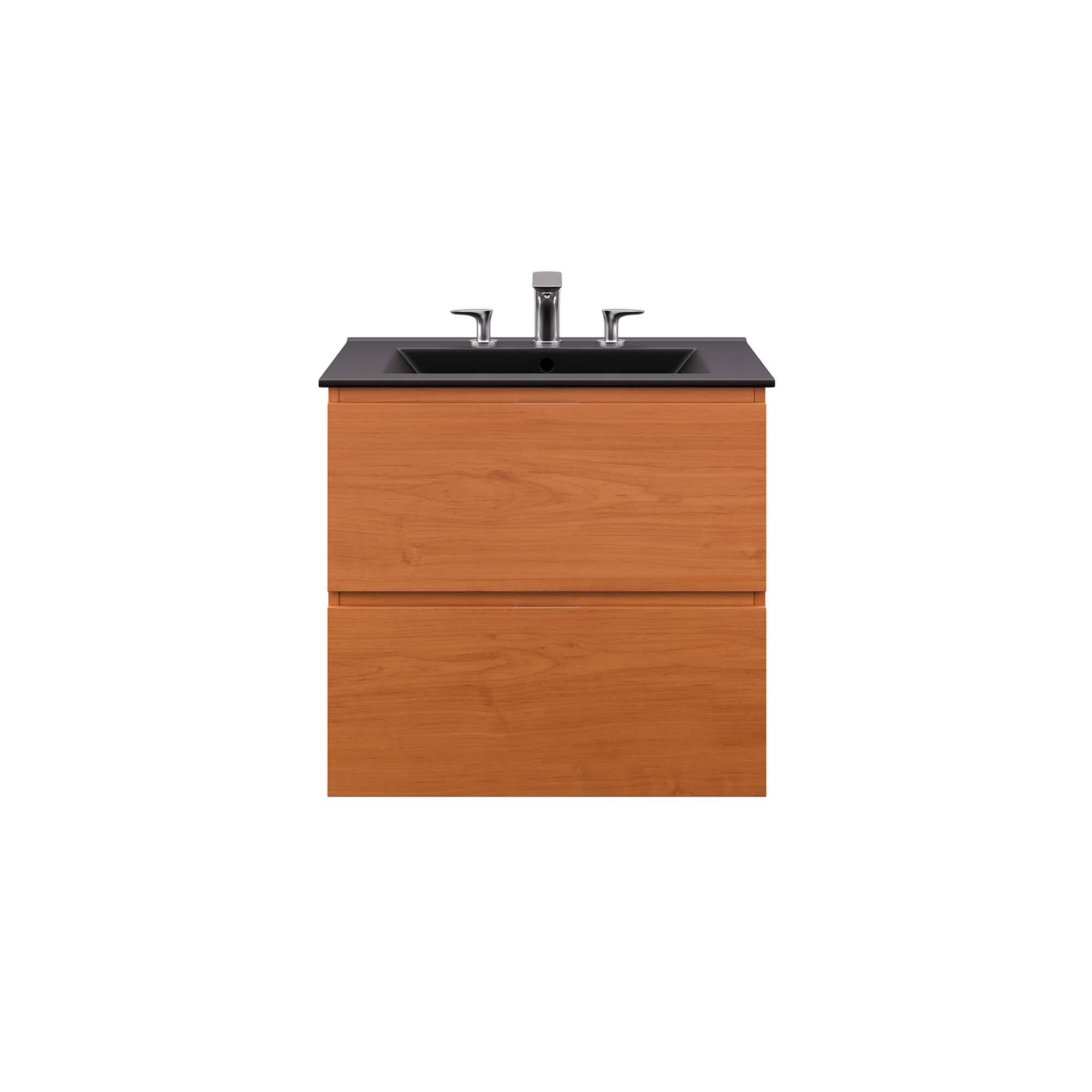 Alt View 2. Modway - Scenic Wall-Mount Bathroom Vanity Basin Included by Modway - Cherry Black.