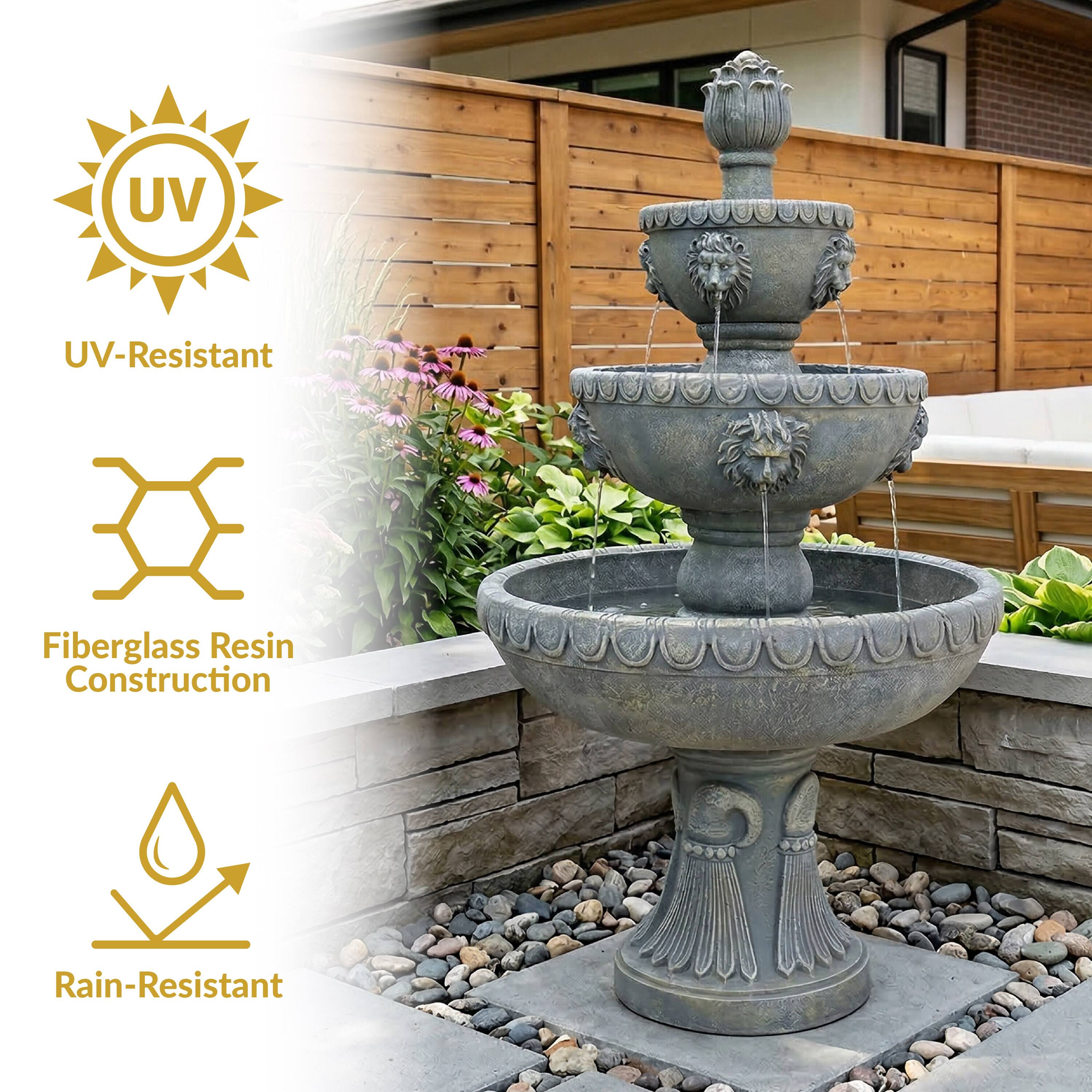 UV-Resistant  
Fiberglass Resin Construction  
Rain-Resistant
