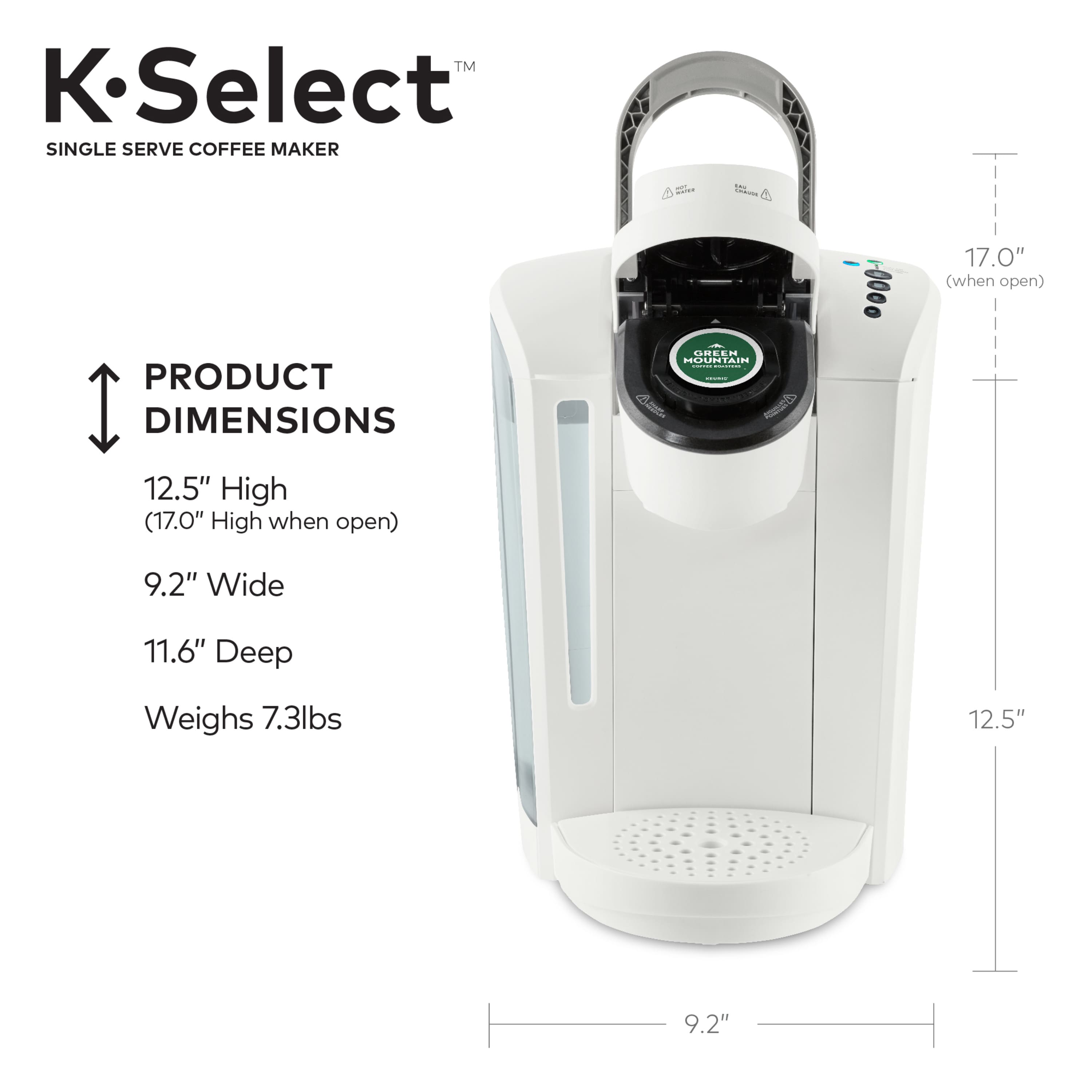Alt View 15. Keurig - K-Select Single-Serve K-Cup Pod Coffee Maker - Matte White.