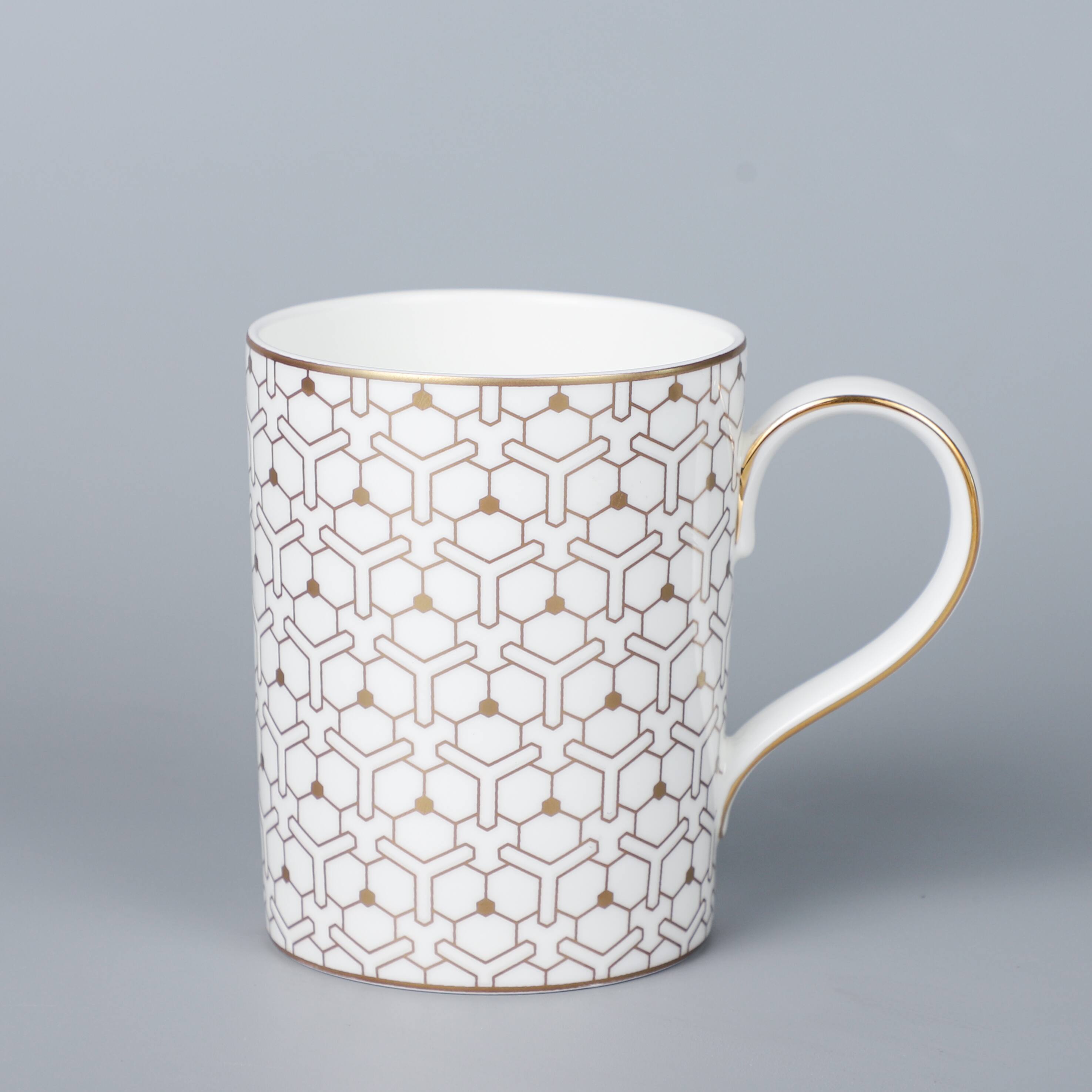 Left. Jiallo - The Whispers of Elegance Tea Service Collection - Set of two 350cc Coffee Mugs - Multi Color.