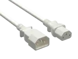 Cable Leader - Power Extension Cord, IEC C13 to C14 Fully Molded, 18 AWG 10A 250V for PDU, UPS, Monitor, Desktop PC - White