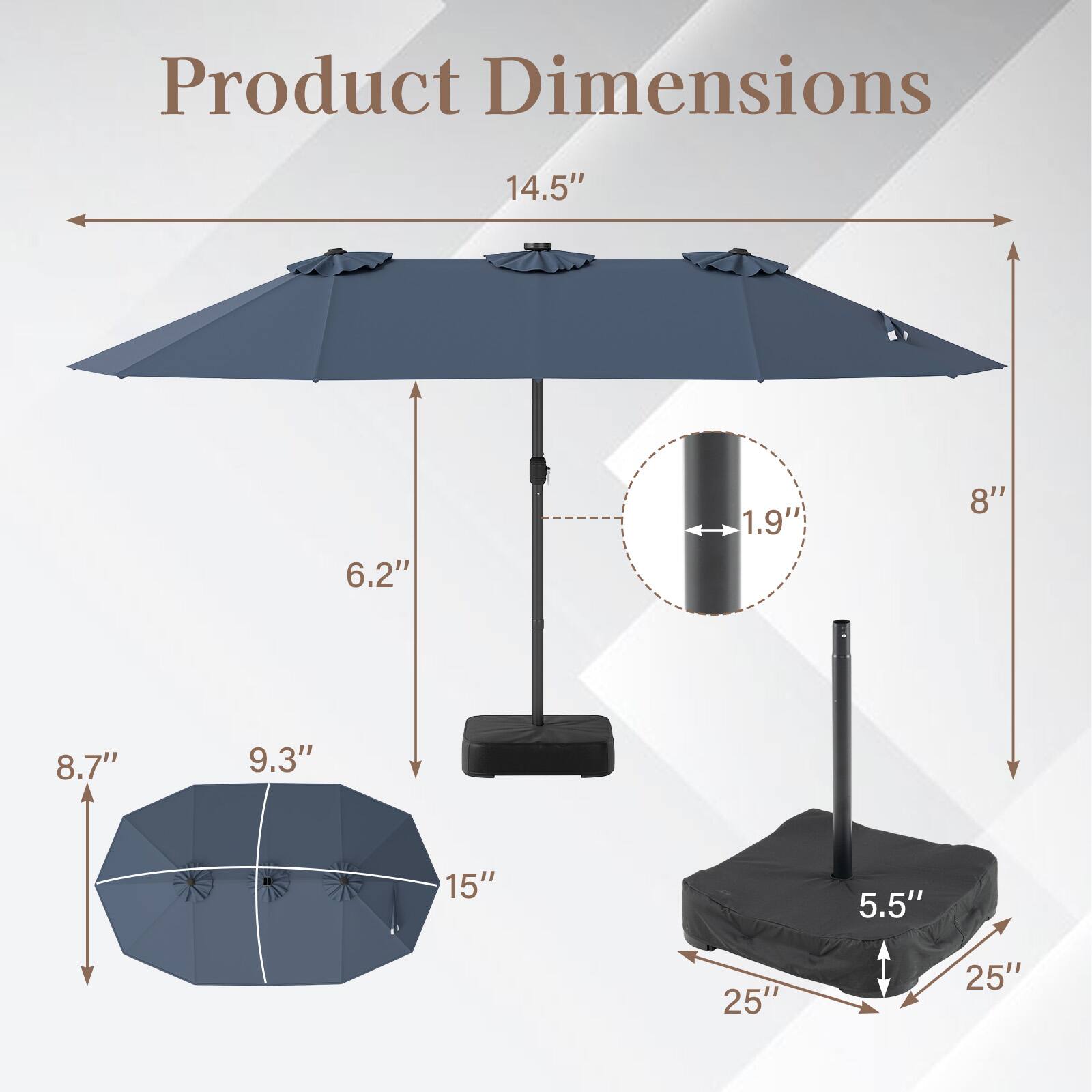 Product Dimensions: 14.5" x 6.2" x 1.9" x 8" x 8.7" x 9.3" x 15" x 5.5" x 25" x 25"