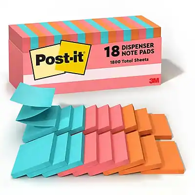 Post-it
DISPENSER
18 NOTE PADS
1800 Total Sheets
3M