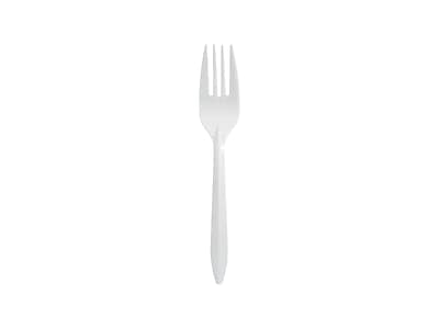 Alt View 1. Berkley Square - Individually Wrapped Polypropylene Forks, Medium-Weight, 1000/Carton - White.
