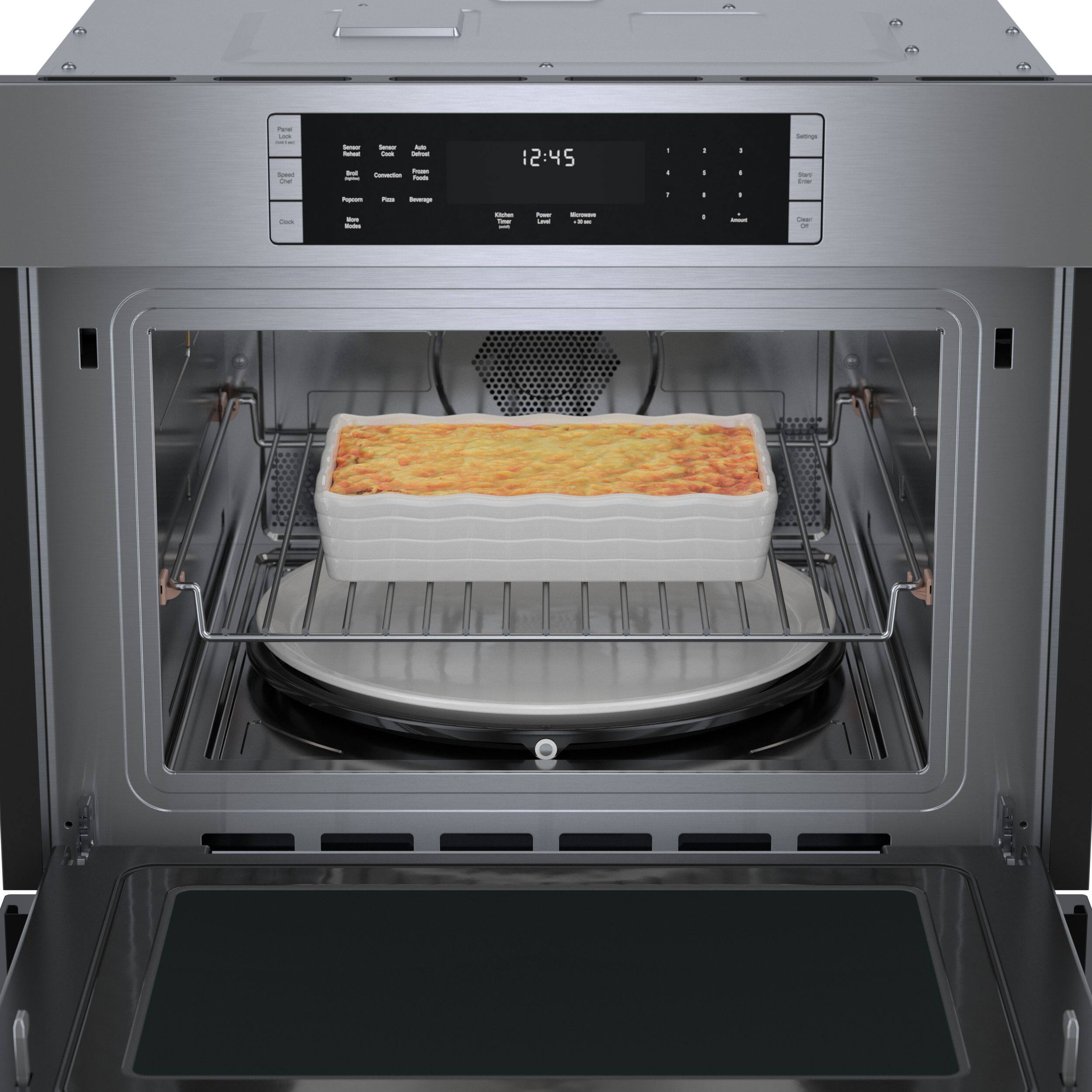 Alt View 2. Bosch - 500 Series 1.6 Cu. Ft. Convection Built-In Microwave with Sensor Cooking - Stainless Steel.