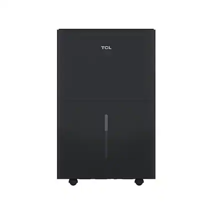 Front. TCL - TCL 50 Pint 4500 Sq. Ft. Smart Portable Dehumidifier with Pump, ENERGY STAR® Certified, Smart Home Compatible, Black - Black.