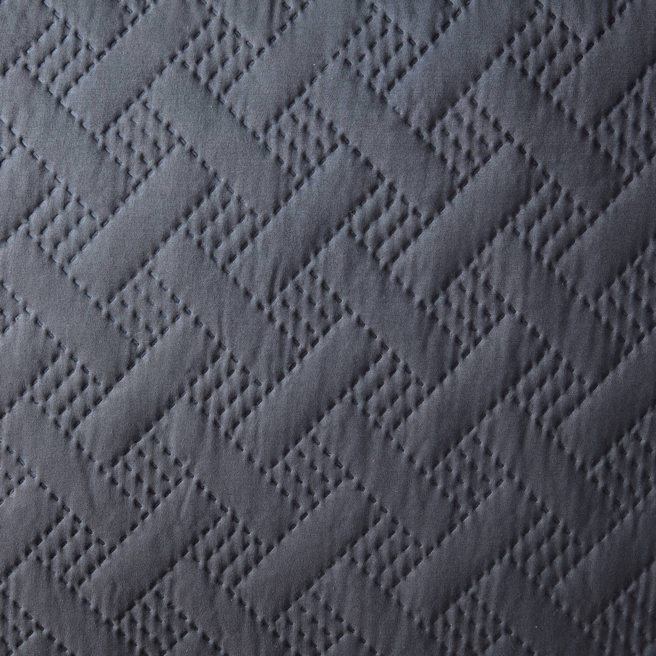 Back. Dan River - Dan River 2 Piece Basket Pinsonic 1 quilt 1 sham - Charcoal.