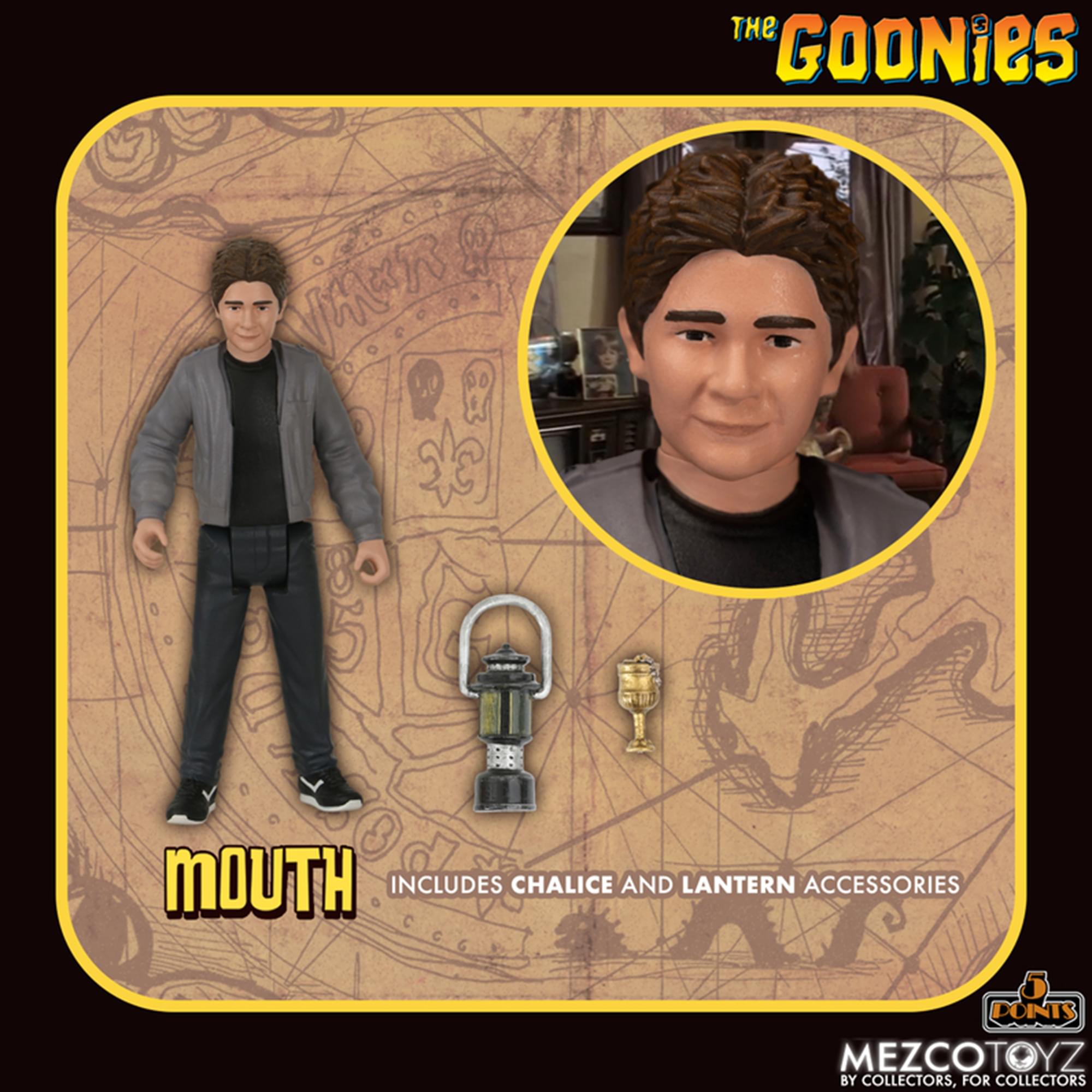 The Goonies 6: Mouth includes chalice and lantern accessories. Don'ts MezcoToyz by collectors, for collectors
