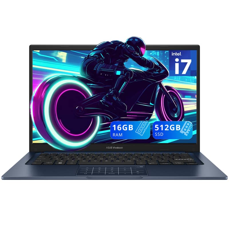 ASUS - Vivobook 14" FHD Laptop,Intel i7-1355U,16GB RAM,512GB SSD+1TB Docking Station,Intel UHD Graphics,Win 11 - Blue