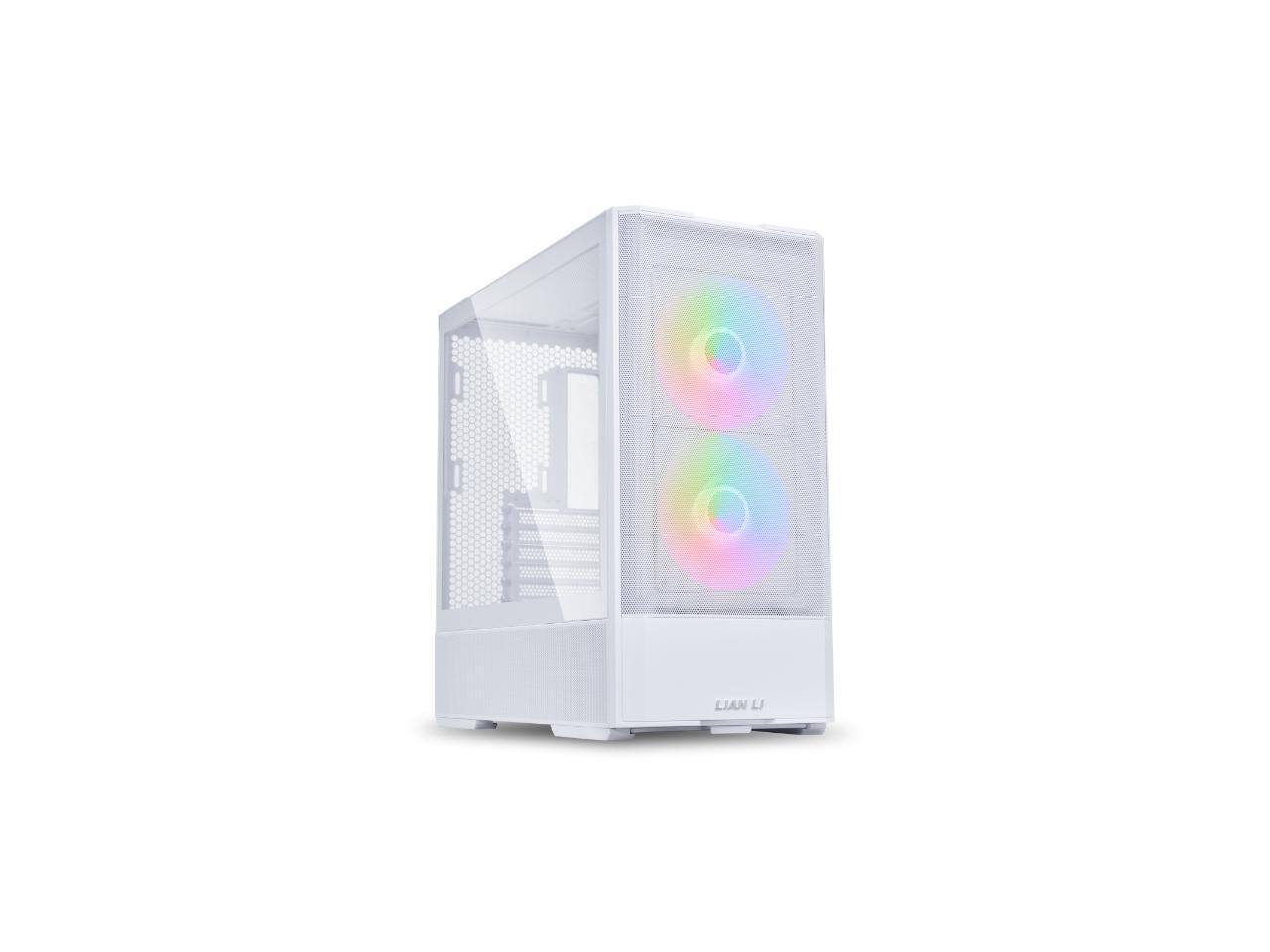 Alt View 1. Lian Li - LIAN LI LANCOOL 207RW Compact ATX RGB Case, 2x140mm ARGB Fans, USB-C, Tempered Glass (White) - White.