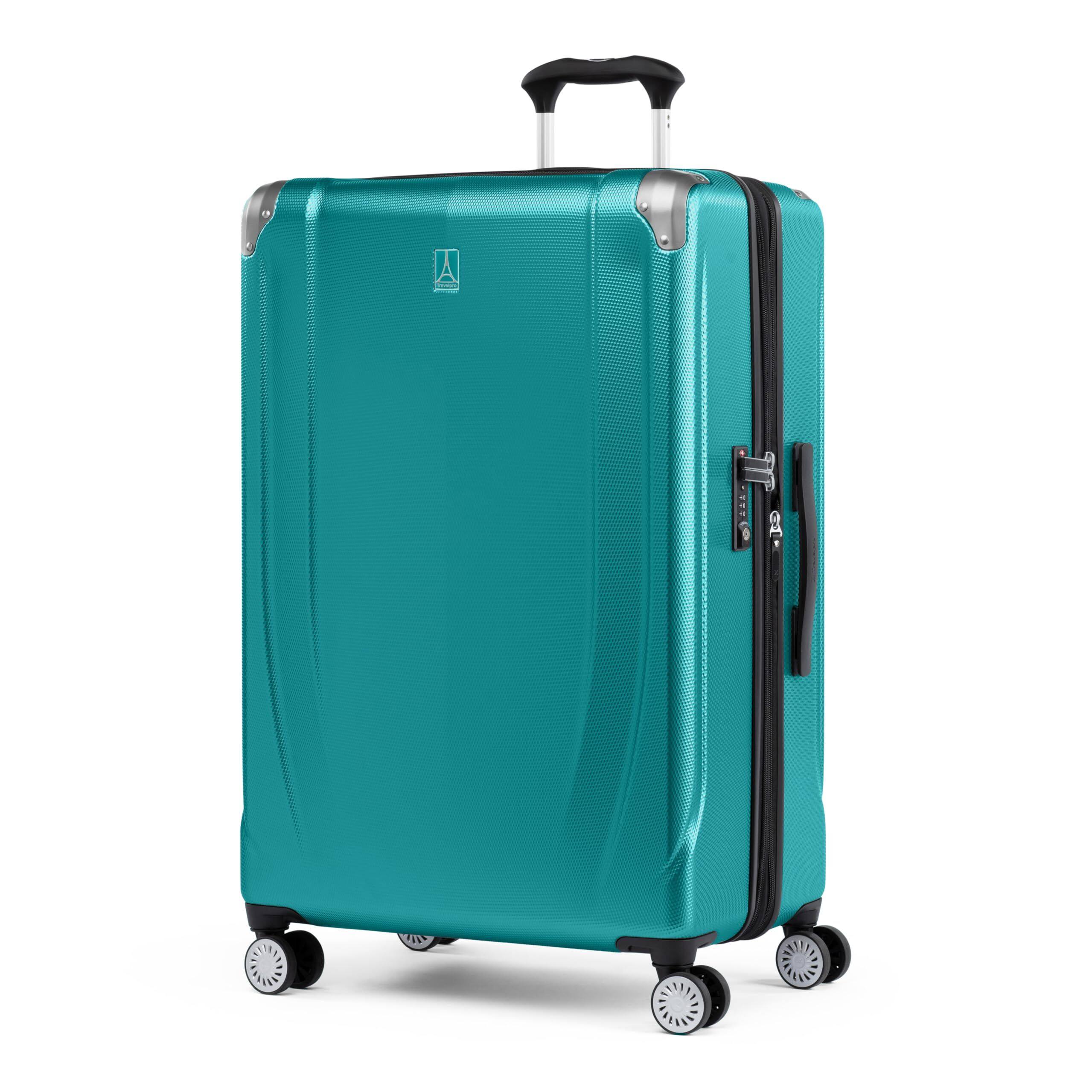 Angle. Travelpro - Travelpro Pathways 3 Hardside Expandable 28" Checked Spinner - Kayak Teal.