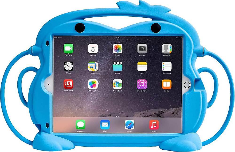 Front. SaharaCase - Monkey KidProof Case for Apple® iPad® 10.2" (8th Generation 2020) and (9th Generation 2021) - Blue.