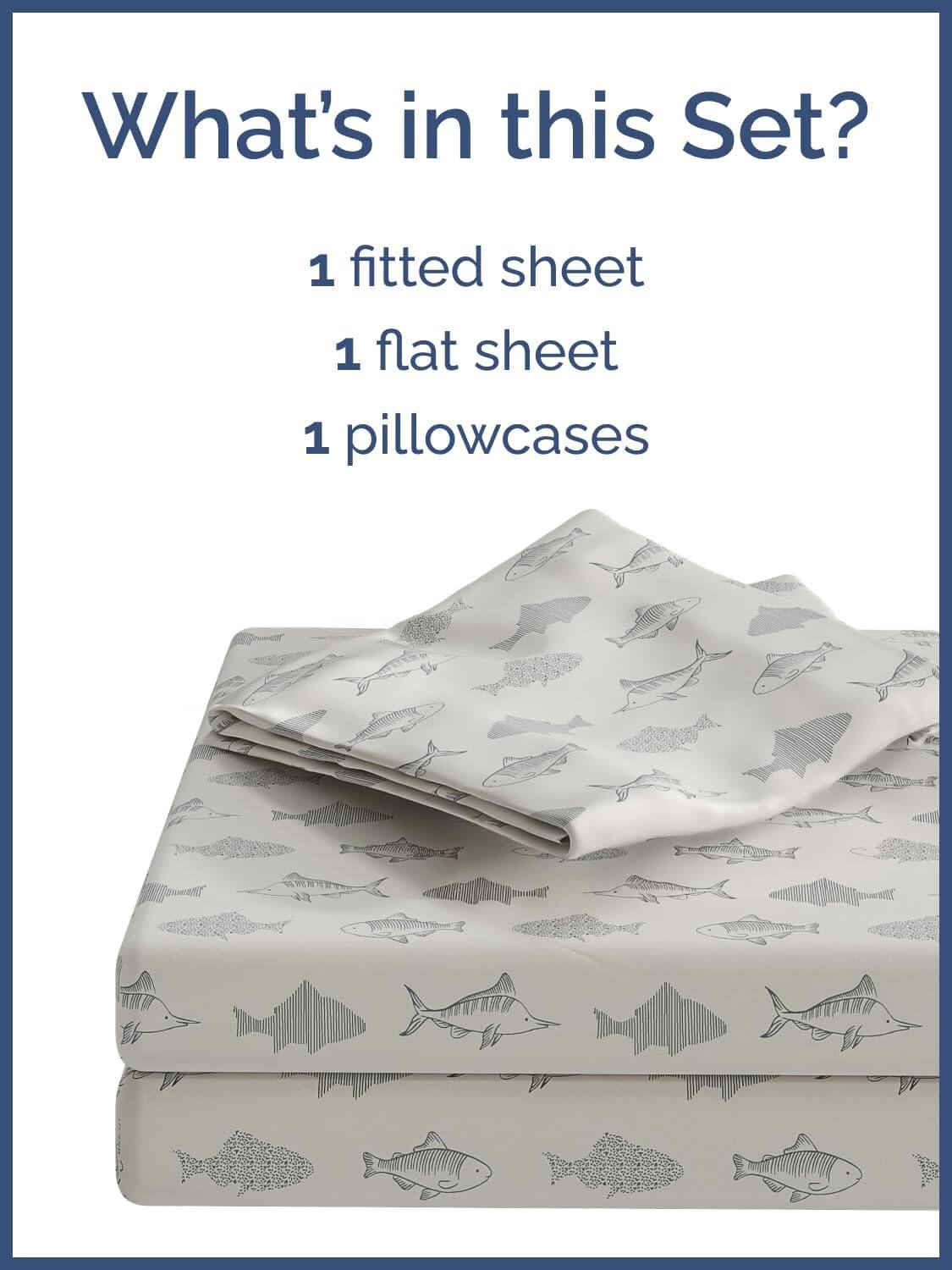 What's in this Set?  
1 fitted sheet  
1 flat sheet  
1 pillowcases