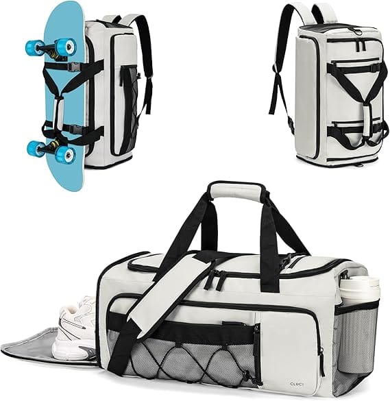 Vulpecula Spade - Gym Bag for Men & Women, 35L Sports Duffle Bag for Travel,4 in 1 Weekender Bag,Overnight Backpack with Shoe Compartmen - 1-Grey