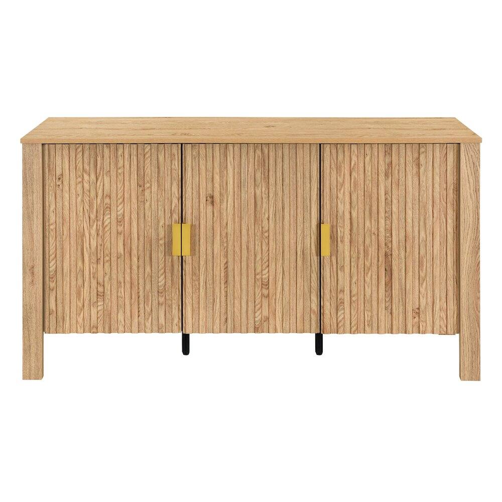 Angle. New Classic Furniture - Thayer Wood Sideboard/TV Console in Natural/Beige - Natural.