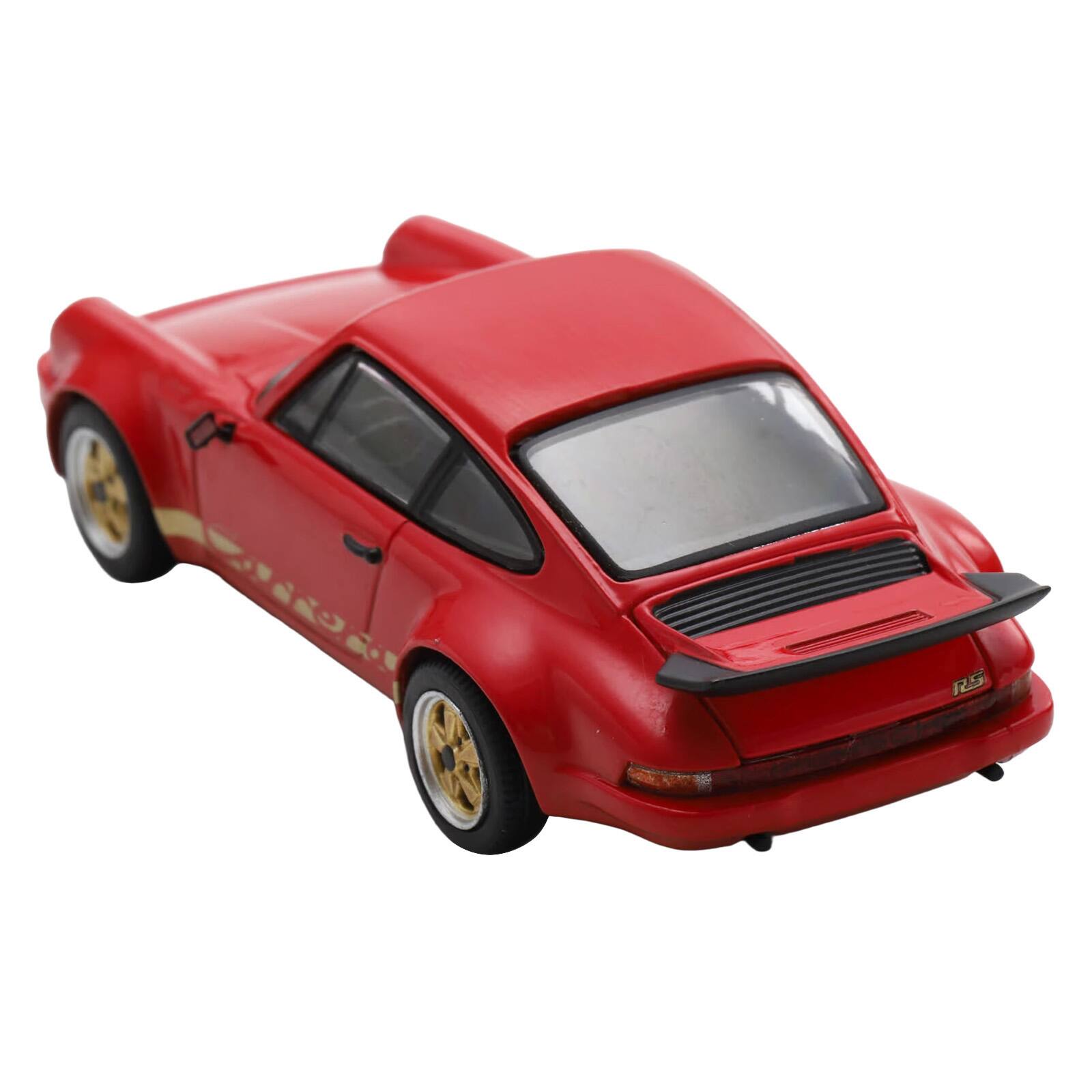 Alt View 4. Spark - 1974 Porsche 911 Carrera RS 3.0 Red with Gold Stripes 1/64 Model Car by Spark.