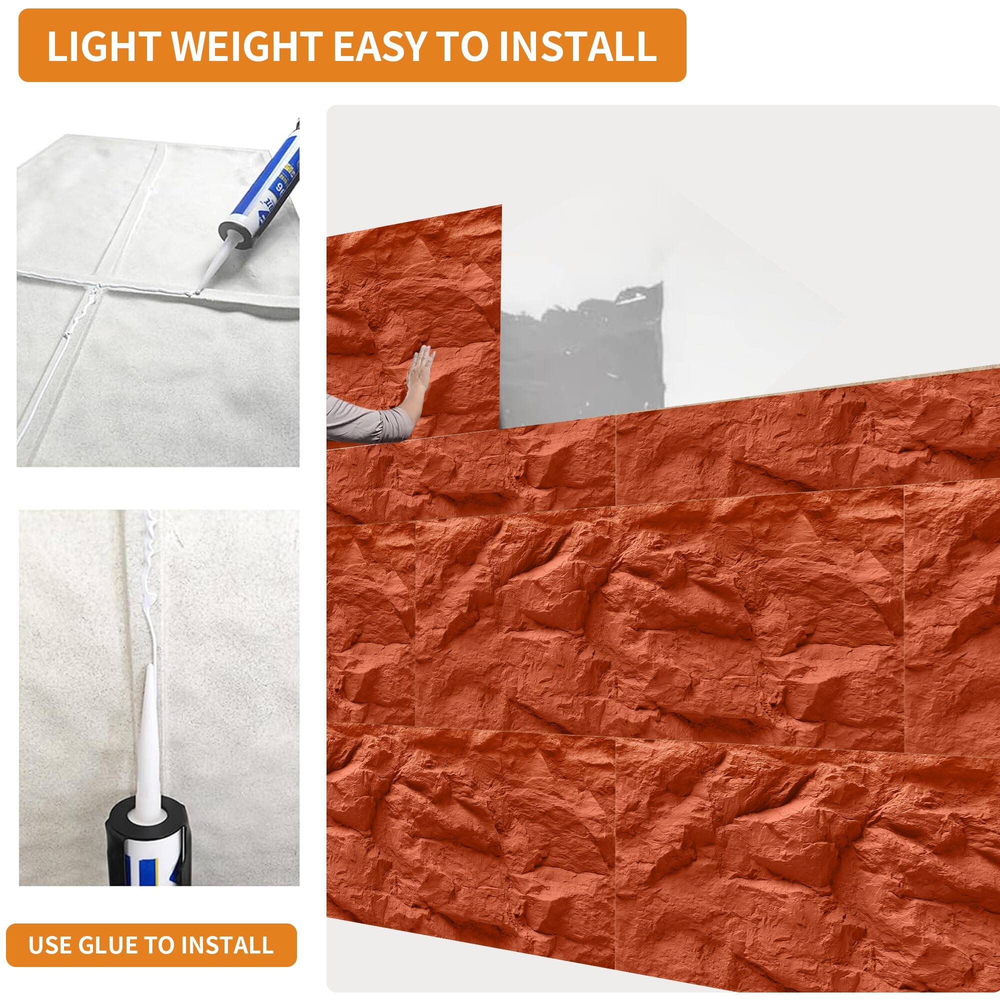 LIGHT WEIGHT EASY TO INSTALL  
USE GLUE TO INSTALL