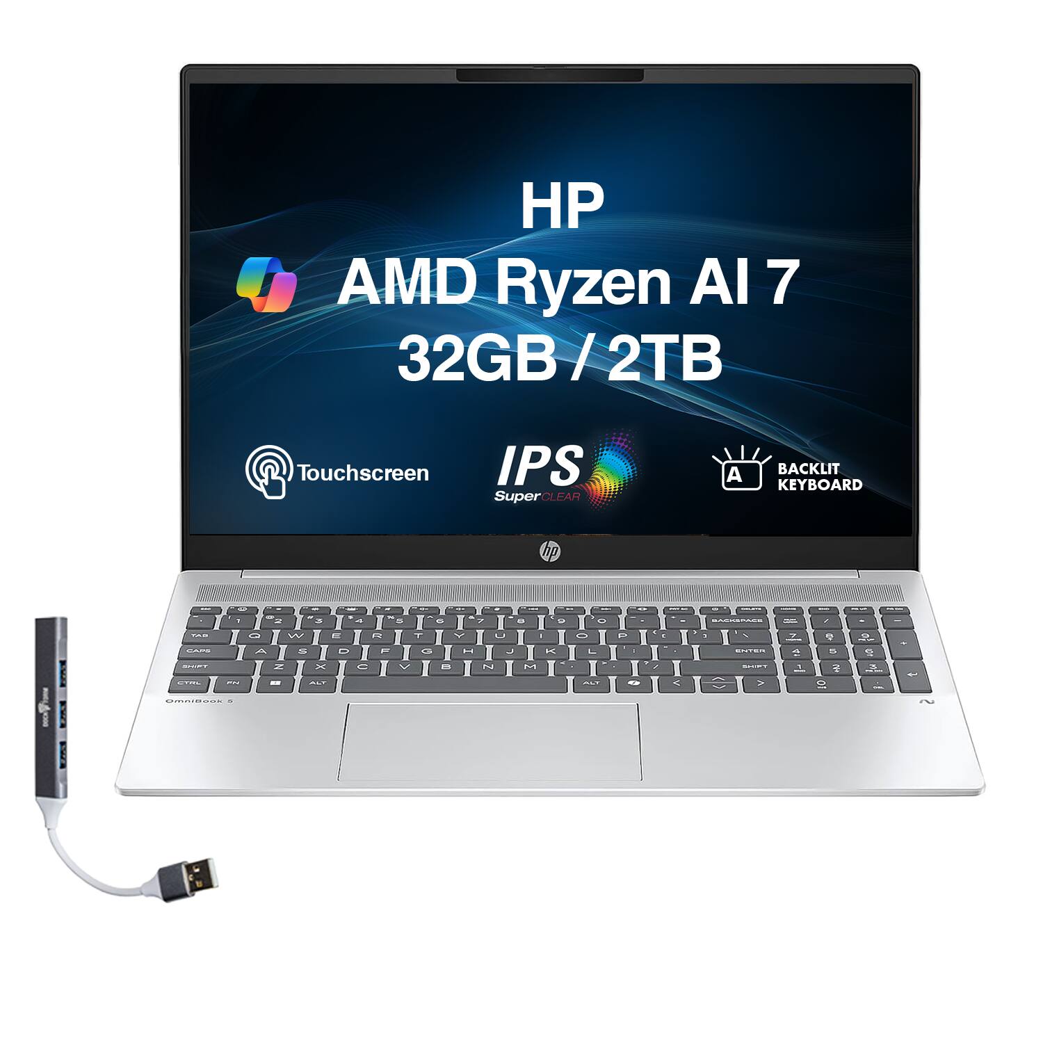 HP AMD Ryzen AI 7 32GB / 2TB Touchscreen IPS SuperCLEAR BACKLIT KEYBOARD