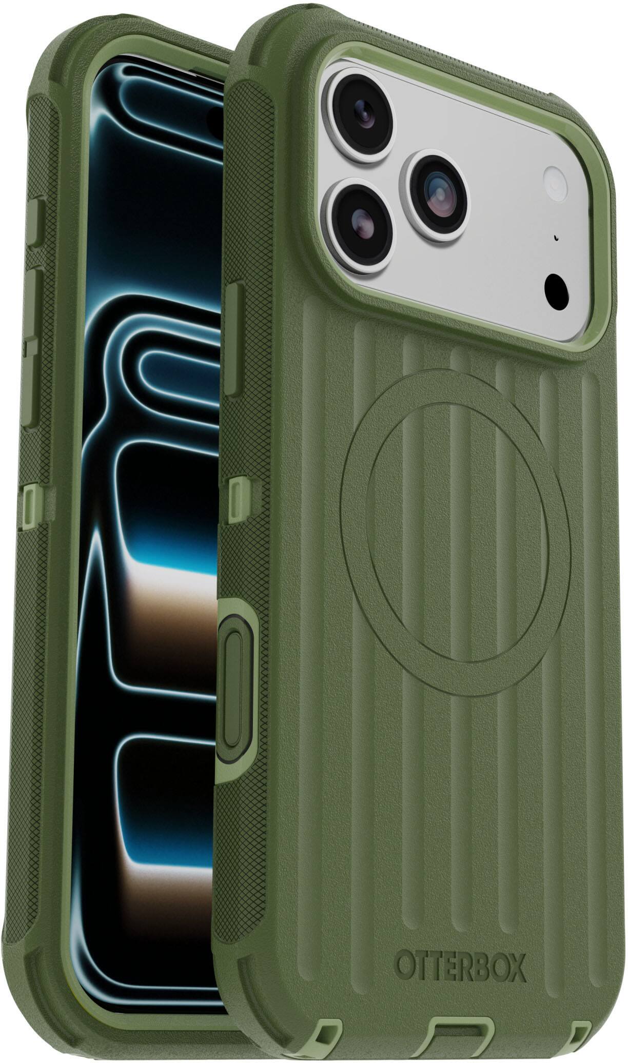 Back. OtterBox - Defender Series Pro Hard Shell for Apple iPhone 18 Pro Max and Apple iPhone 17 Pro Max - Halfwise Green.