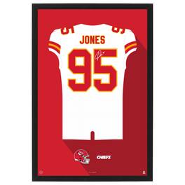 Sporticulture - Chris Jones Kansas City Chiefs 14" x 20" Framed Jersey Print - White