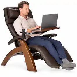 Human Touch - Perfect Chair Laptop Desk Accessory for PC-365, PC-420 & PC-610 Zero Gravity Recliners - Dark Walnut